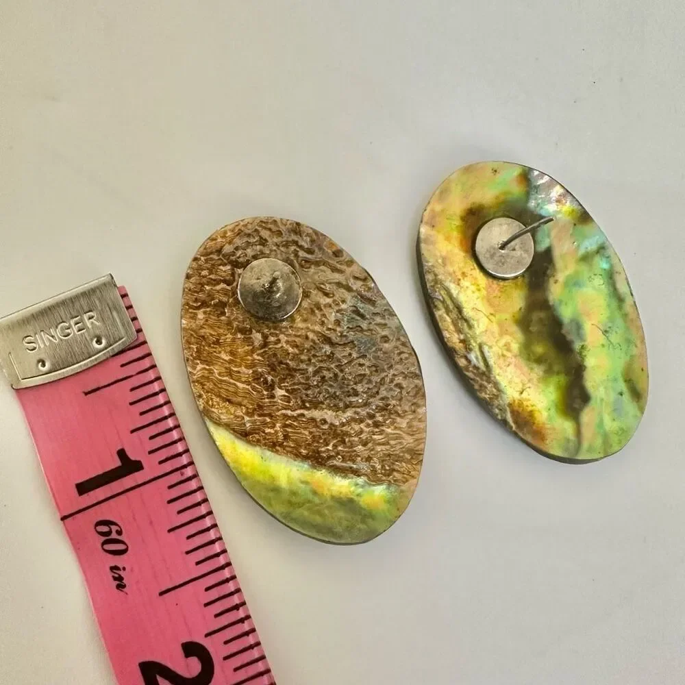 Oval abalone post earrings